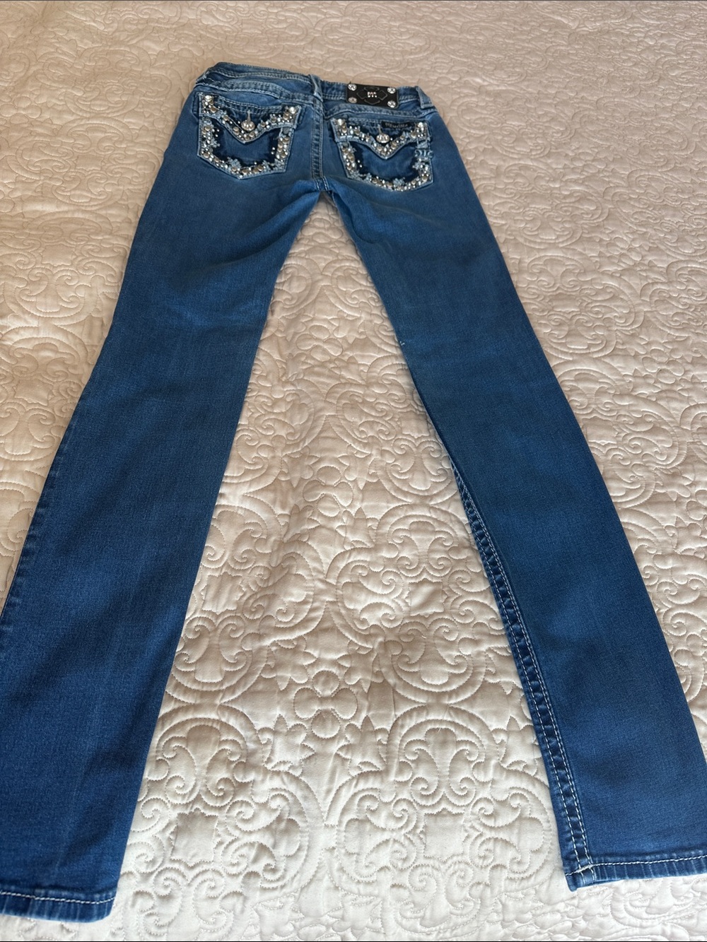 Miss Me Dark Blue Jeans with‎ Embellished Back Pockets 14